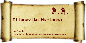 Milosevits Marianna névjegykártya
